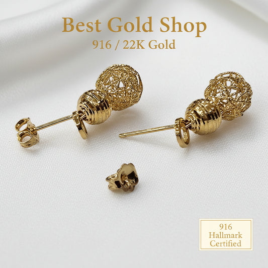 22k / 916 Gold Double Ball EarringEarringsBest Gold Shop