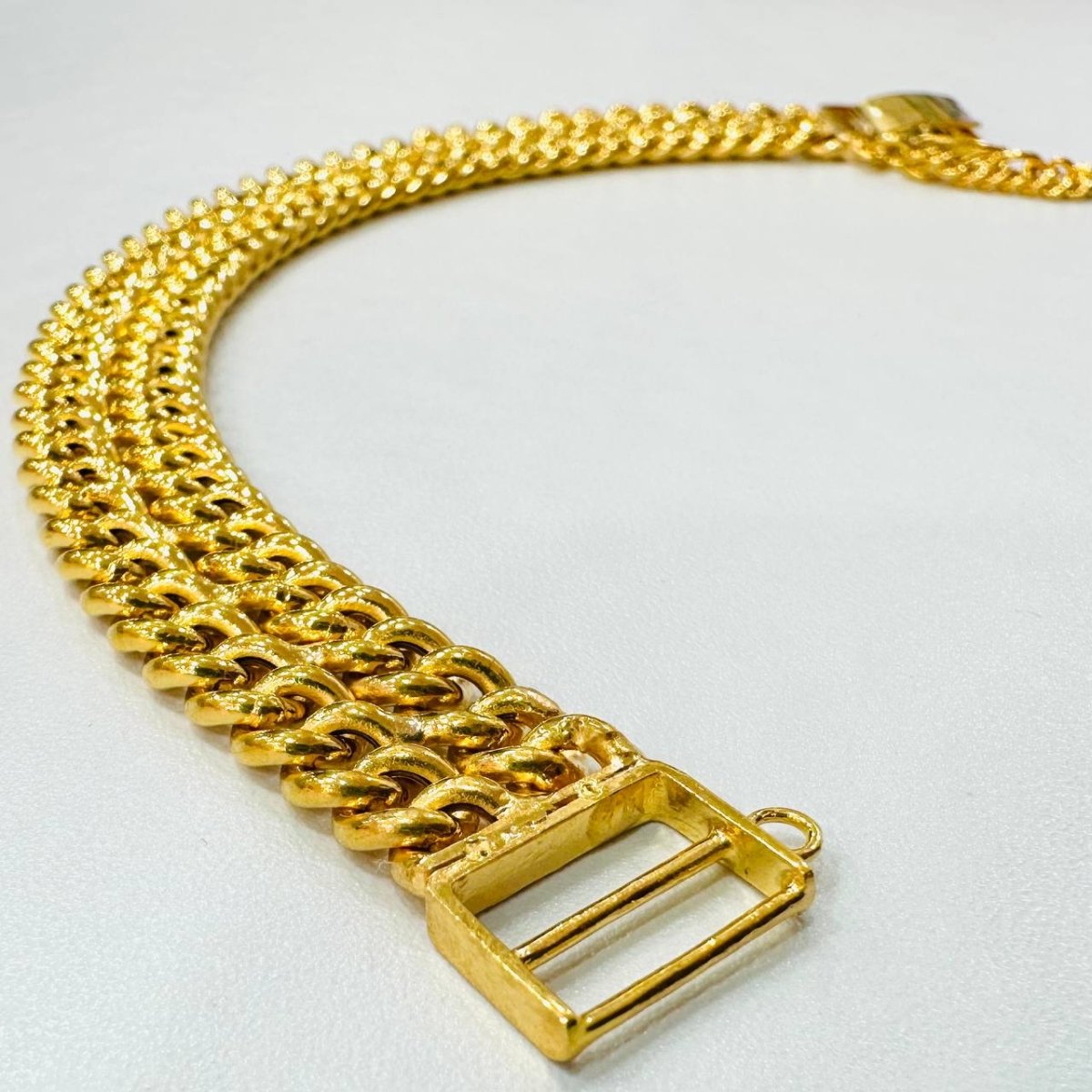 22k / 916 Gold Double Row Fish bone Bracelet with box lock - 22k gold 22k gold bracelet 916 gold Bracelets