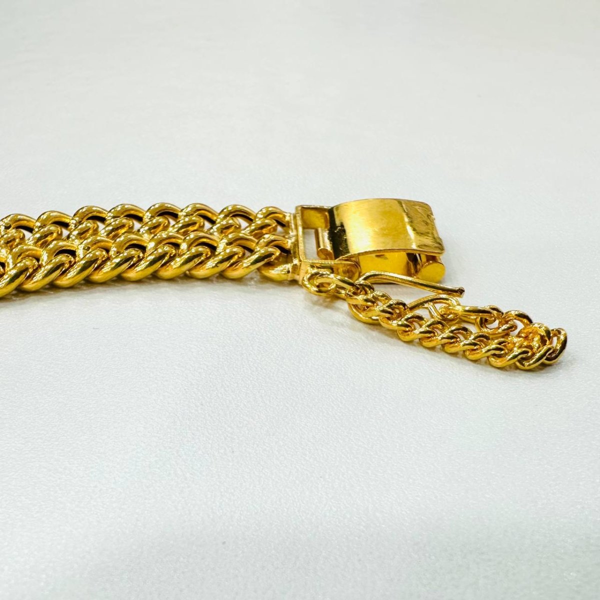 22k / 916 Gold Double Row Fish bone Bracelet with box lock - 22k gold 22k gold bracelet 916 gold Bracelets