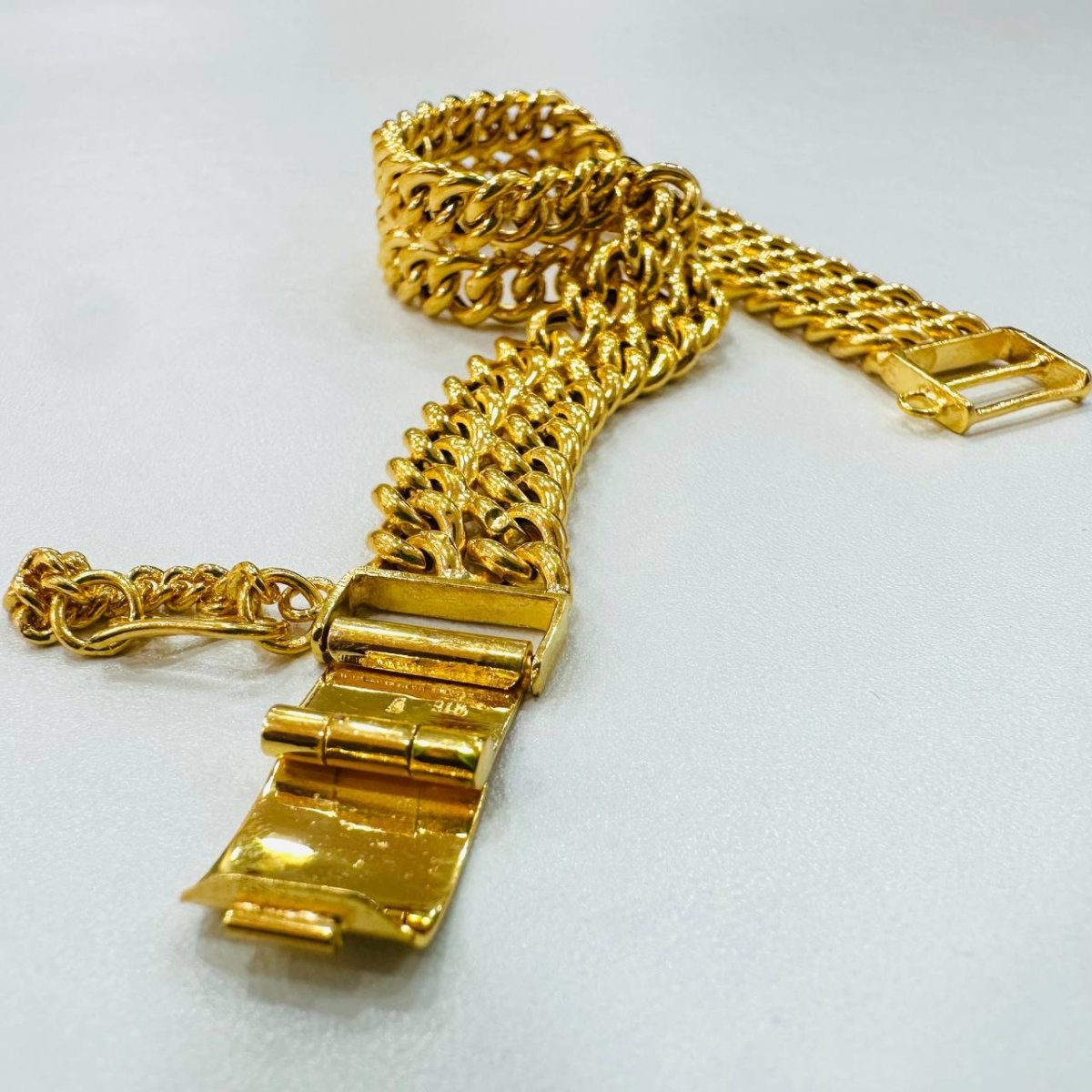 22k / 916 Gold Double Row Fish bone Bracelet with box lock - 22k gold 22k gold bracelet 916 gold Bracelets