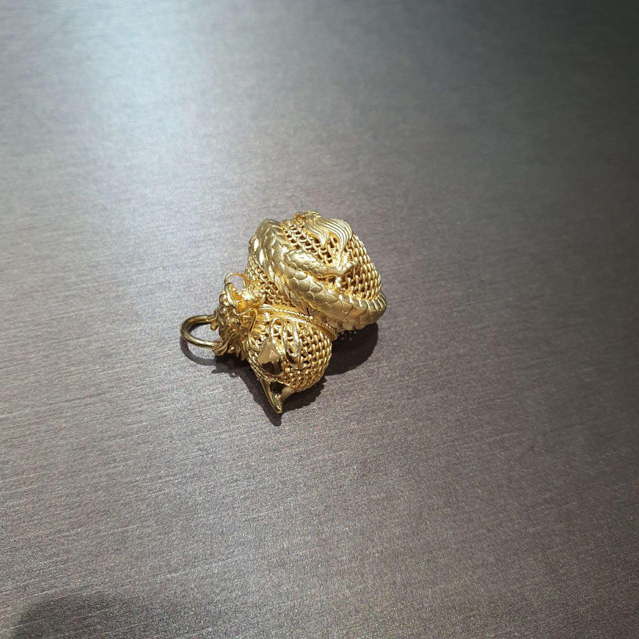 22K / 916 Gold Dragon Hulu Pendant nice finish-Charms & Pendants-Best Gold Shop