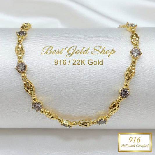 22k / 916 Gold Elegant Bracelet Single side by Best Gold ShopBraceletsBest Gold Shop