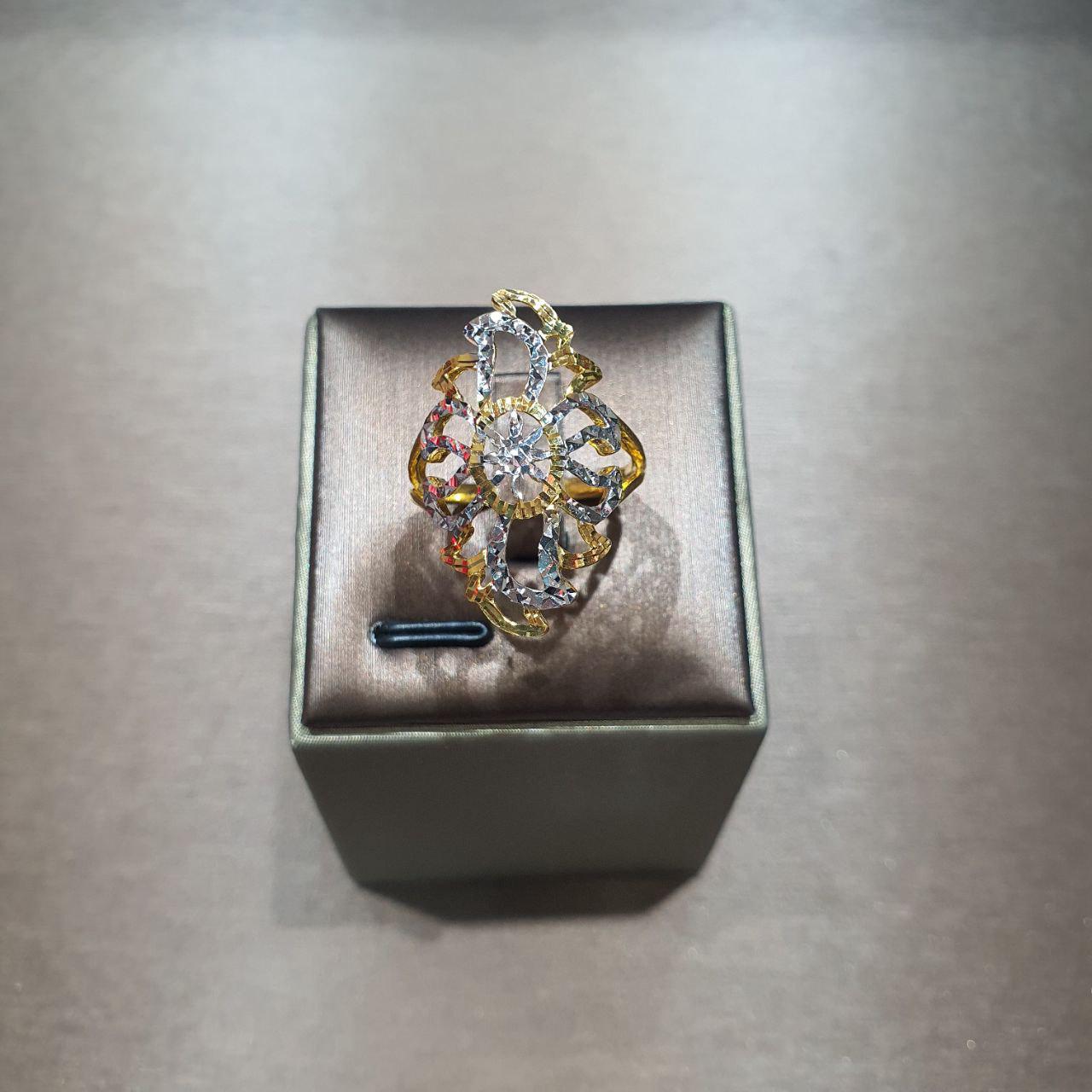 22k / 916 Gold Fancy Leaf Ring 2 Colour-Rings-Best Gold Shop