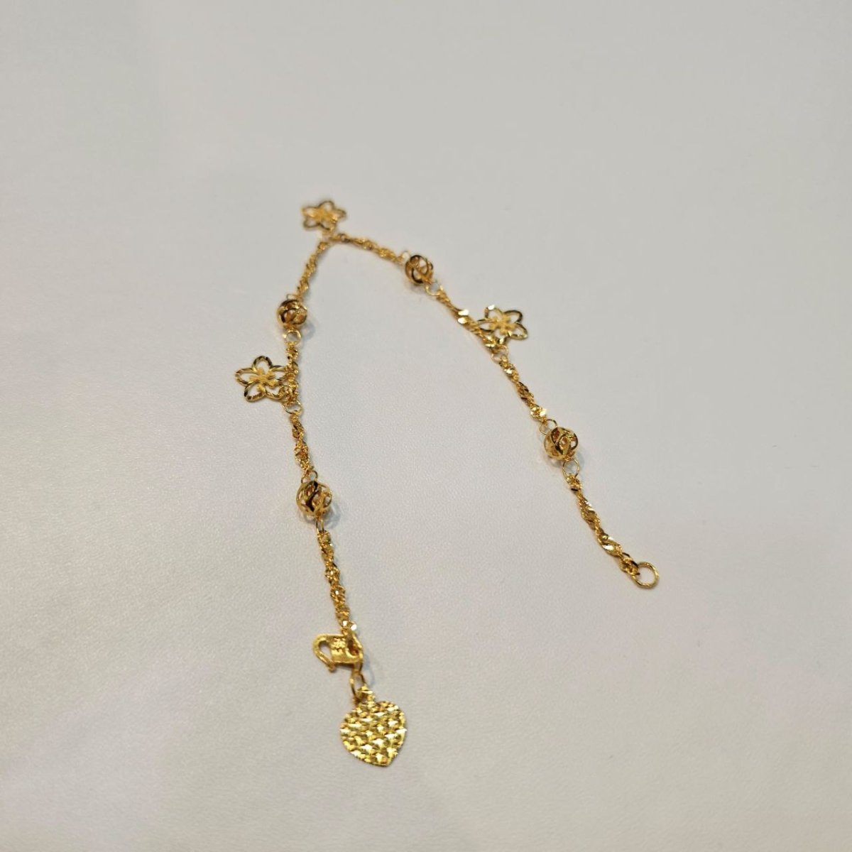 22k / 916 Gold Floral Charm Bracelet - Best Gold Shop 22k gold 22k gold bracelet 916 gold Bracelets