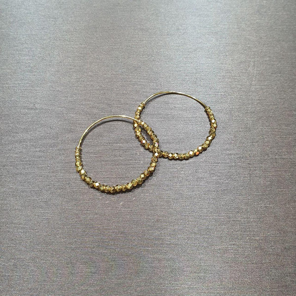 22k / 916 Gold Full Bead Loop Earring-Earrings-Best Gold Shop