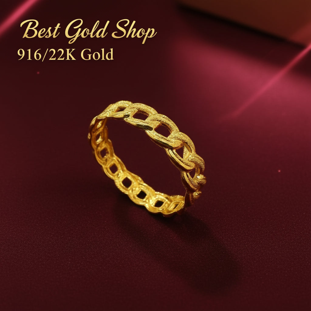 22k / 916 Gold Full Coco Ring Slim - Best Gold Shop