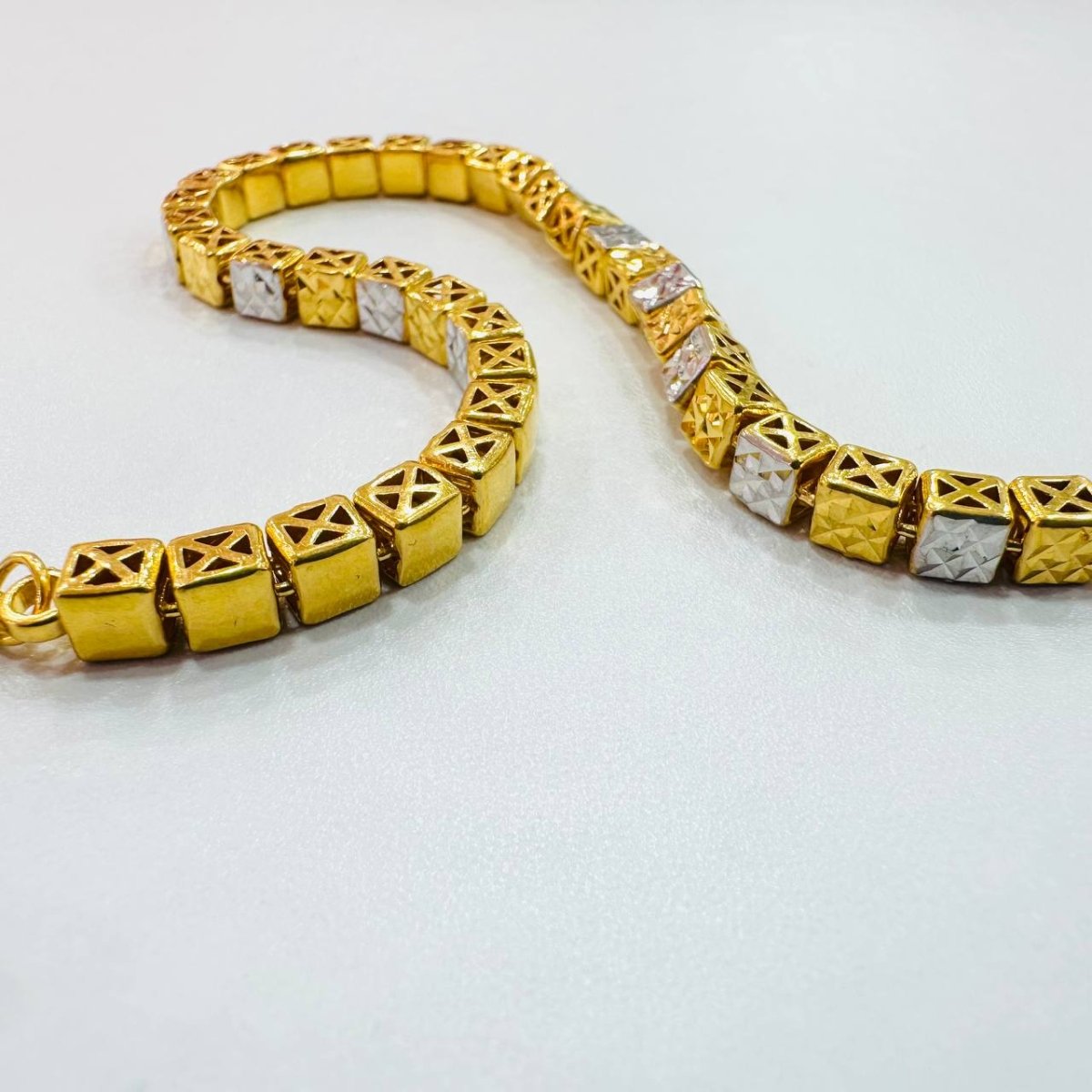 22k / 916 Gold Full Cube Bracelet Special Design Dual Tone - 22k gold 22k gold bracelet 916 gold Bracelets
