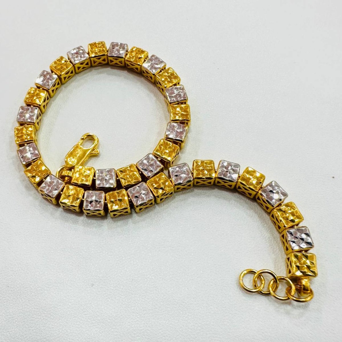 22k / 916 Gold Full Cube Bracelet Special Design Dual Tone - 22k gold 22k gold bracelet 916 gold Bracelets