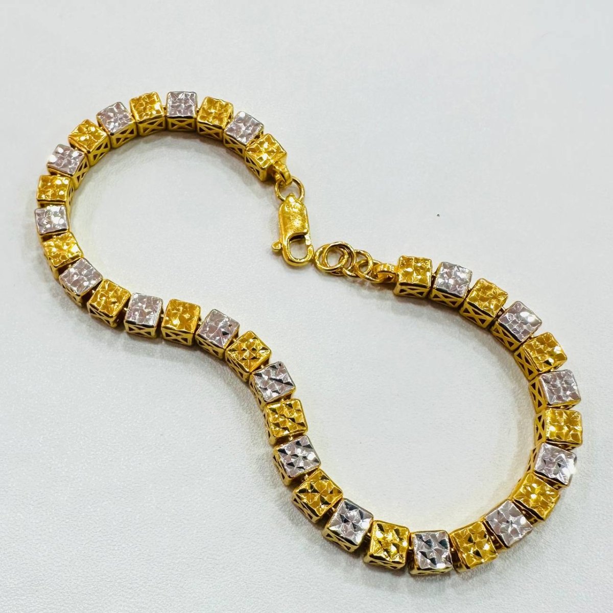 22k / 916 Gold Full Cube Bracelet Special Design Dual Tone - 22k gold 22k gold bracelet 916 gold Bracelets