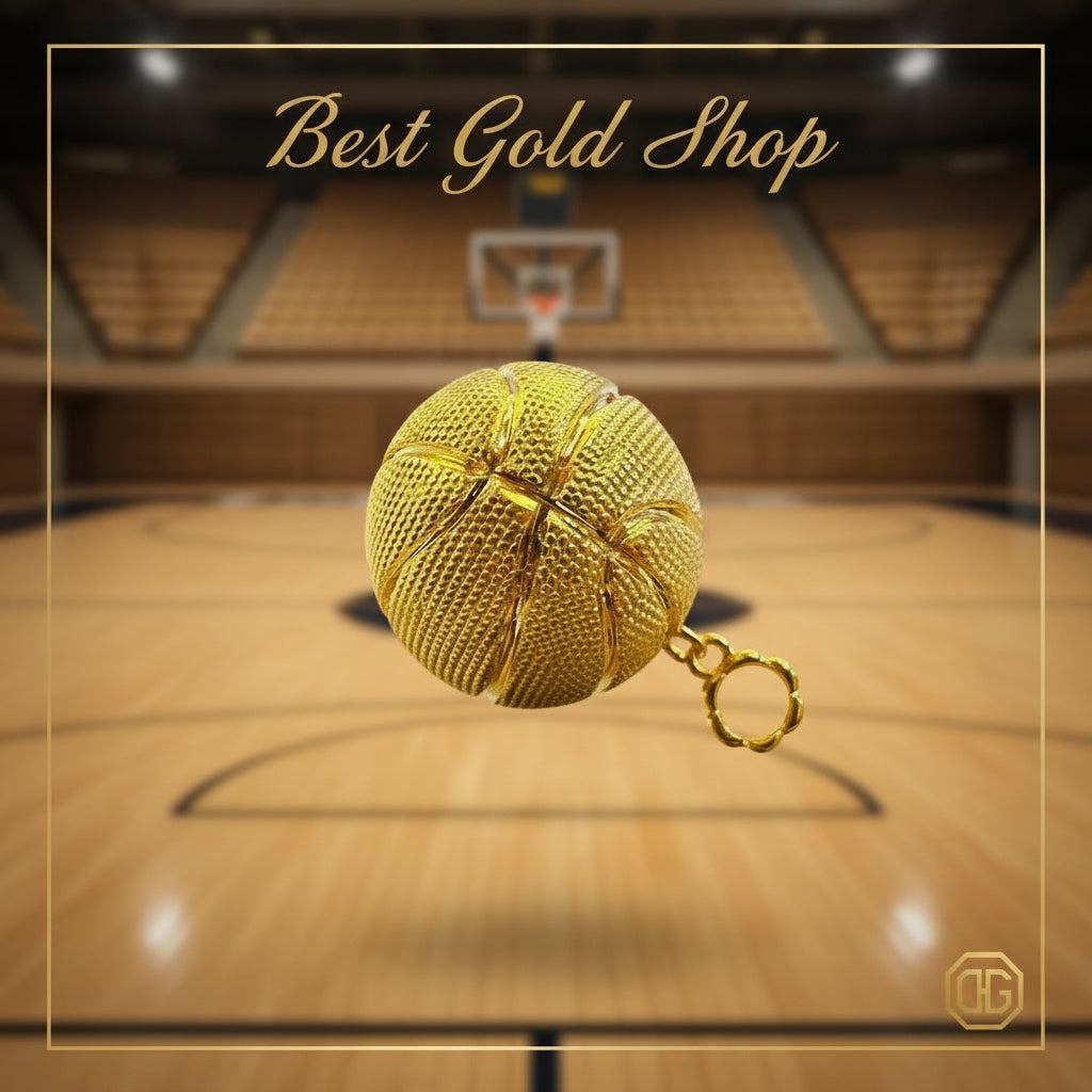 22K / 916 Gold Giant Basket - Ball Pendant (Lightweight Design) - Best Gold Shop 22k gold 22k Gold Charms 22k gold pendant Charms & Pendants