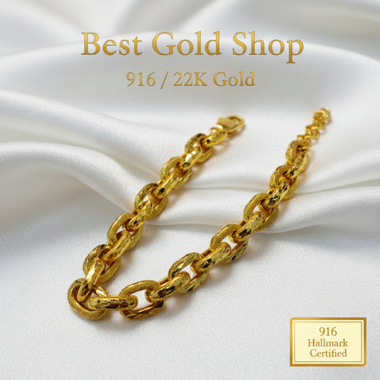 22k / 916 Gold Golden Anchor Link BraceletBraceletsBest Gold Shop
