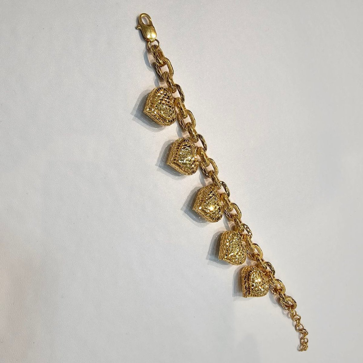 22k / 916 Gold Golden Heart Charm Bracelet - Best Gold Shop 22k gold 22k gold bracelet 916 gold Bracelets