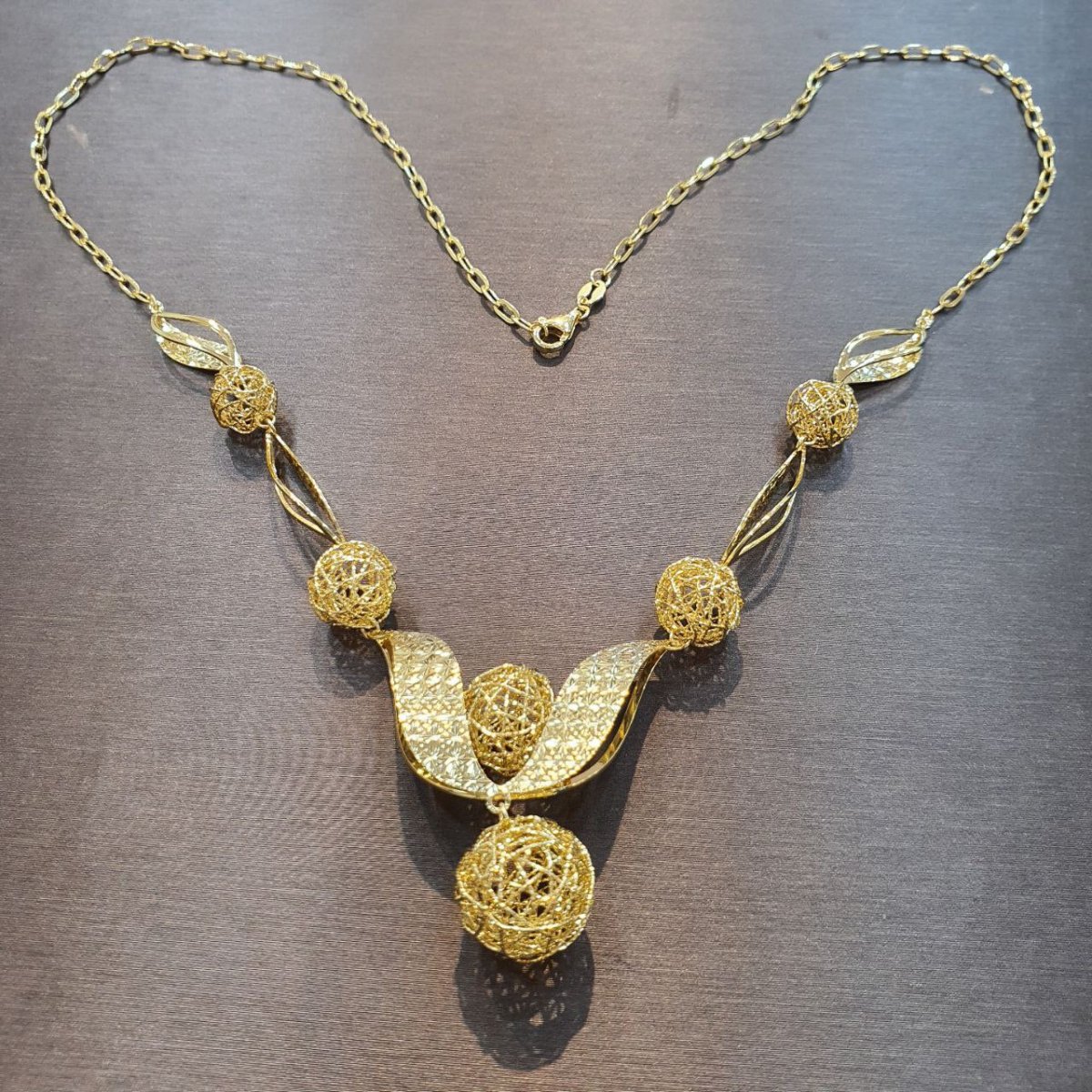 22k / 916 Gold Golden Radiance Filigree Necklace - Best Gold Shop 22k gold 22k gold necklace 916 gold Necklaces