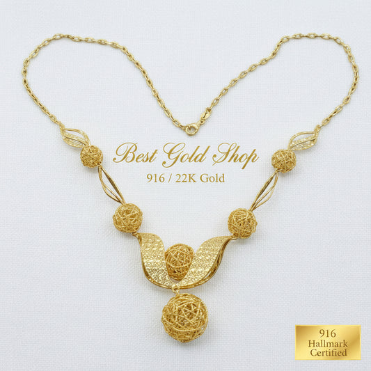 22k / 916 Gold Golden Radiance Filigree Necklace by Best Gold ShopNecklacesBest Gold Shop