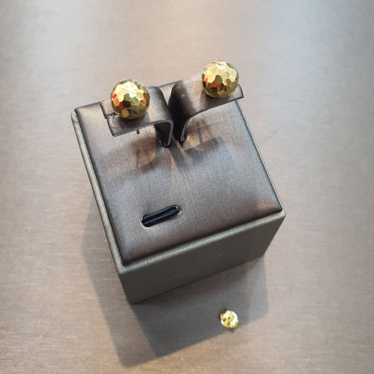 22k / 916 Gold Golden Sphere Textured Studs Earring by Best Gold Shop - 22k gold 22k gold earring 916 gold Earrings