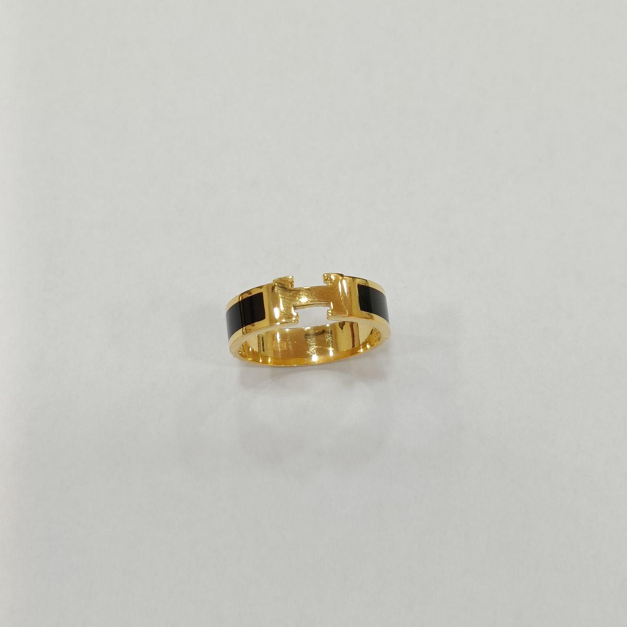 22k / 916 Gold H Design Ring Black-916 gold-Best Gold Shop