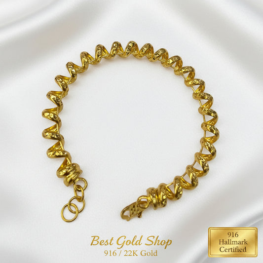 22k / 916 Gold Hair Rubber Band Design BangleBraceletsBest Gold Shop