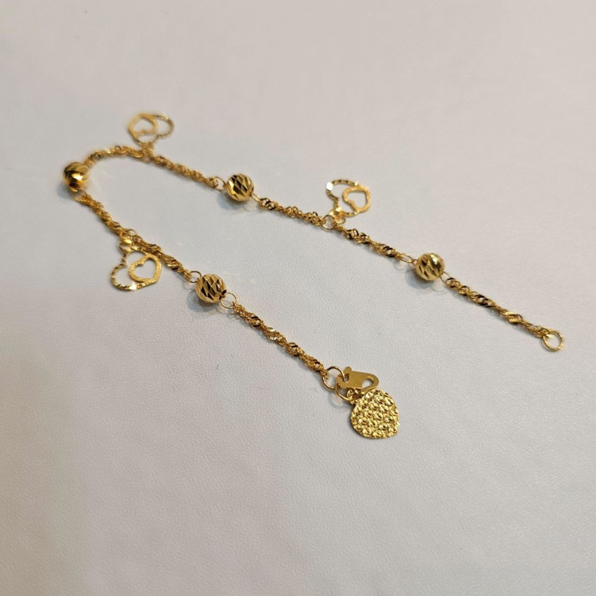 22k / 916 Gold Heart Charm Bracelet - Best Gold Shop 22k gold 22k gold bracelet 916 gold Bracelets