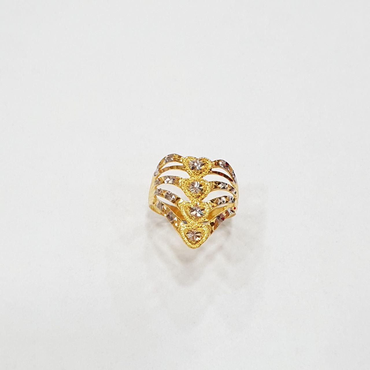 22k / 916 Gold heart ring 2 Tone-916 gold-Best Gold Shop