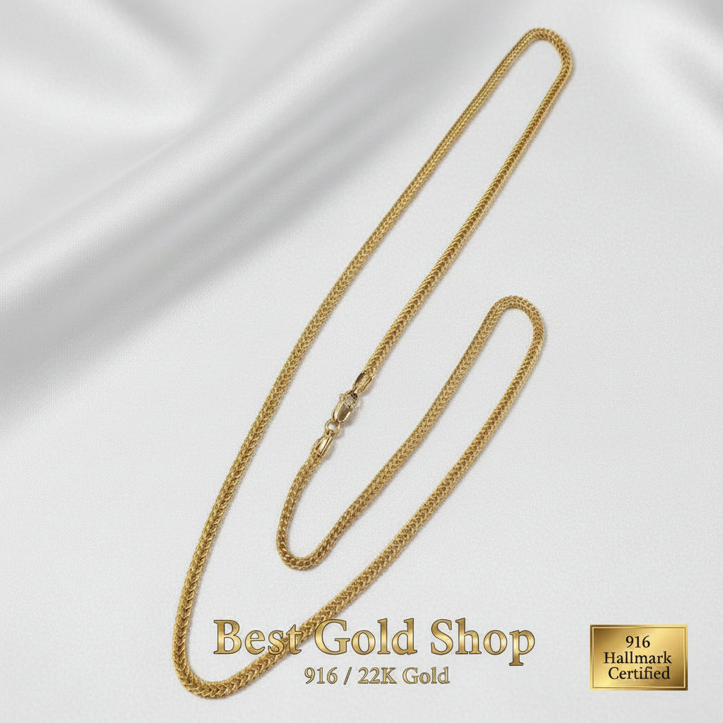 22k / 916 Gold Hollow Box Necklace by Best Gold ShopNecklacesBest Gold Shop