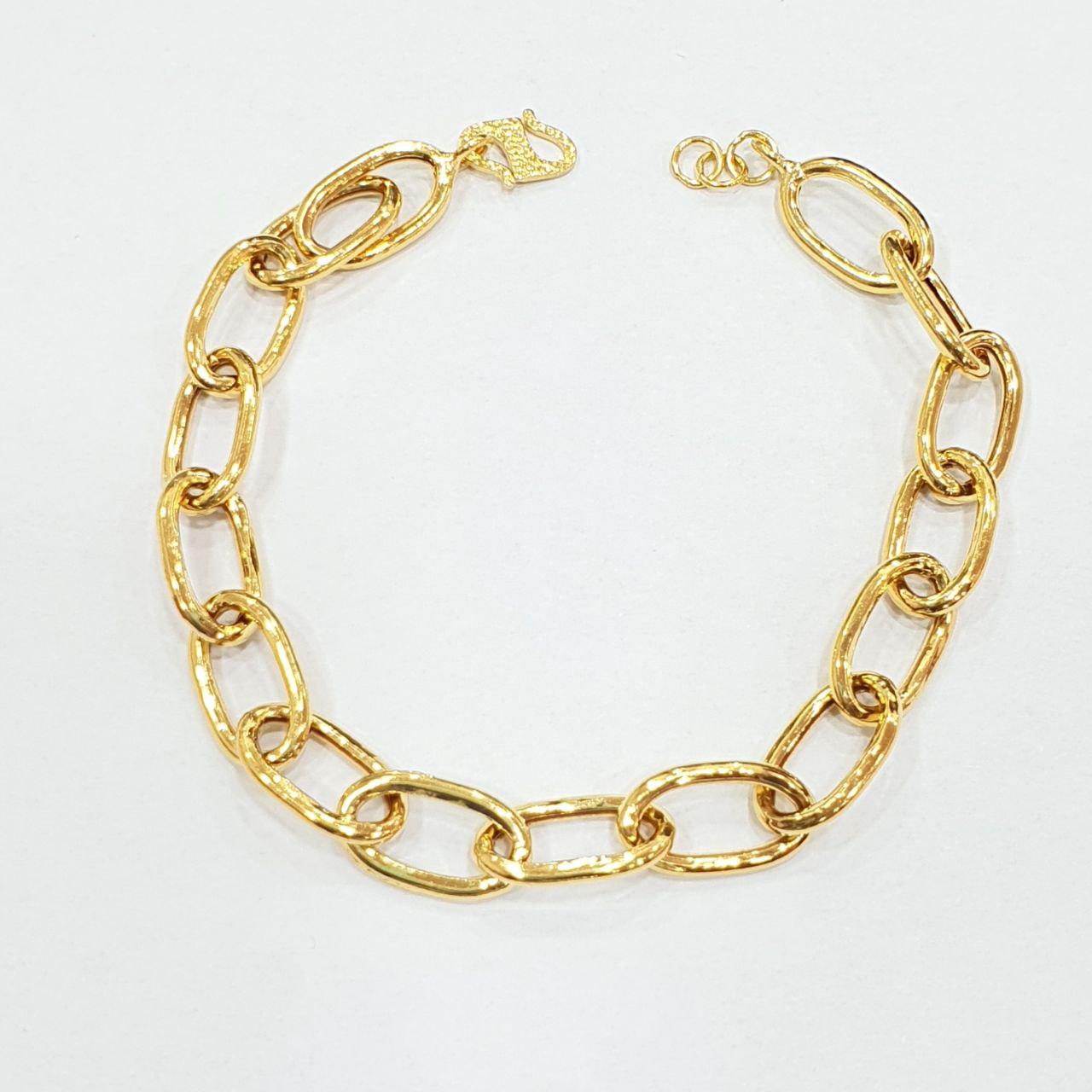 22k / 916 Gold Hollow Chain Link Bracelet (Light Weight)-916 gold-Best Gold Shop