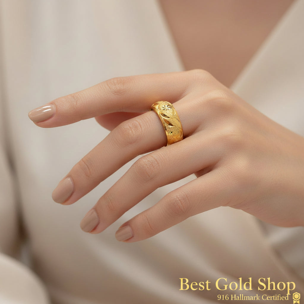 22k / 916 Gold Hollow Design Craving Ring V2RingsBest Gold Shop
