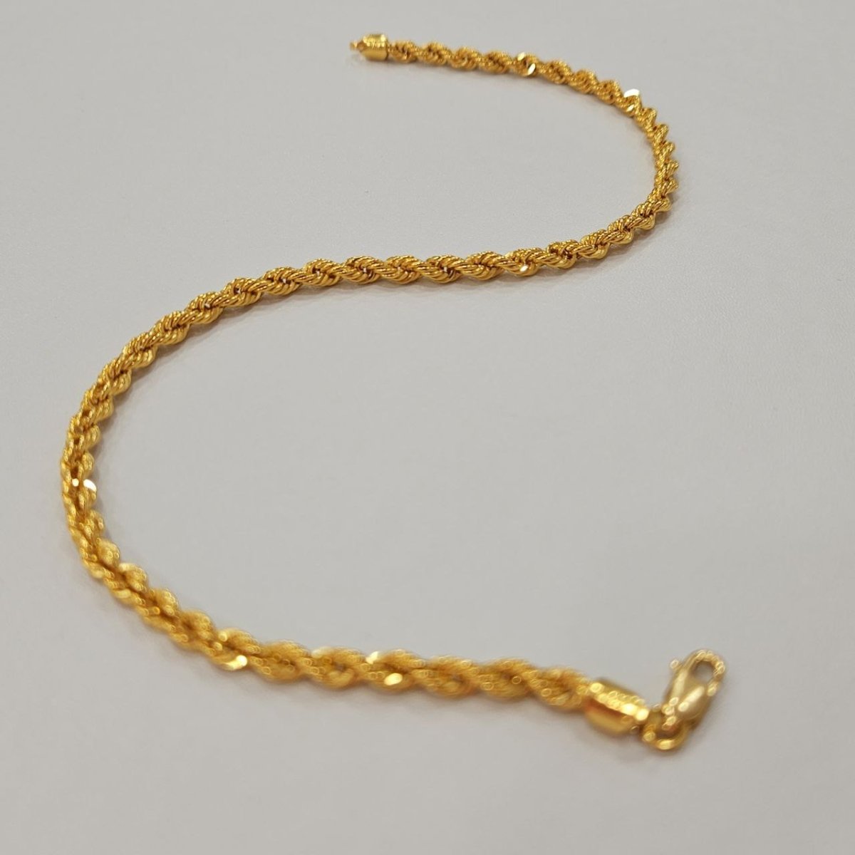 22k / 916 Gold Hollow Rope Anklet Evergreen Design - Best Gold Shop 22k gold 22k gold anklet 916 gold anklet