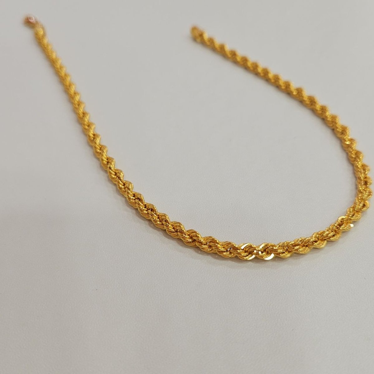 22k / 916 Gold Hollow Rope Anklet Evergreen Design - Best Gold Shop 22k gold 22k gold anklet 916 gold anklet