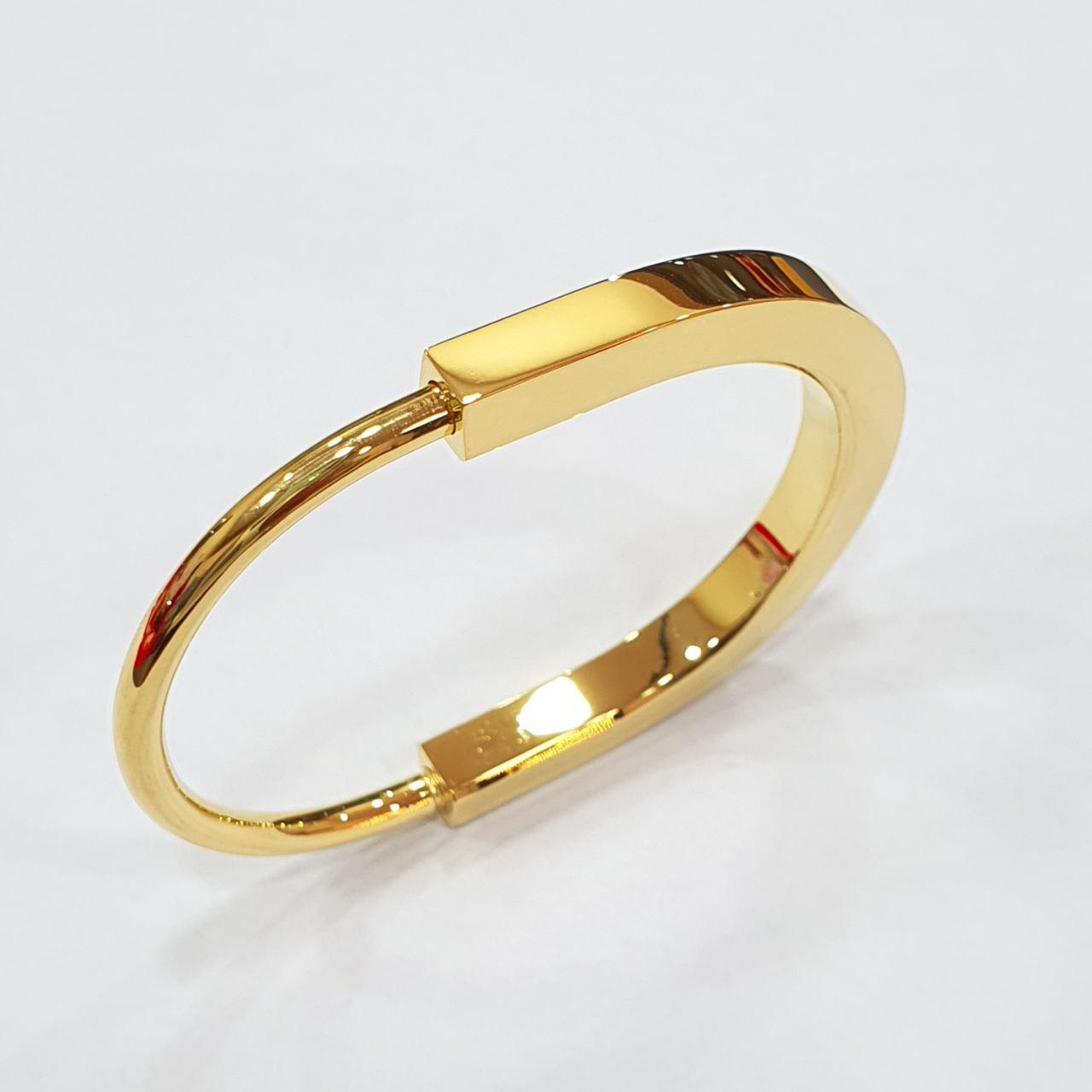 22k / 916 Gold Hollow T design U Lock Bangle-916 gold-Best Gold Shop