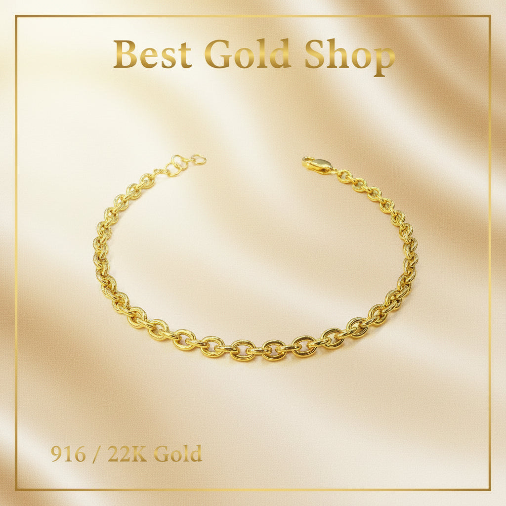 ✨ 22k / 916 Gold Hollow Wan zi Bracelet by Best Gold Shop | 916