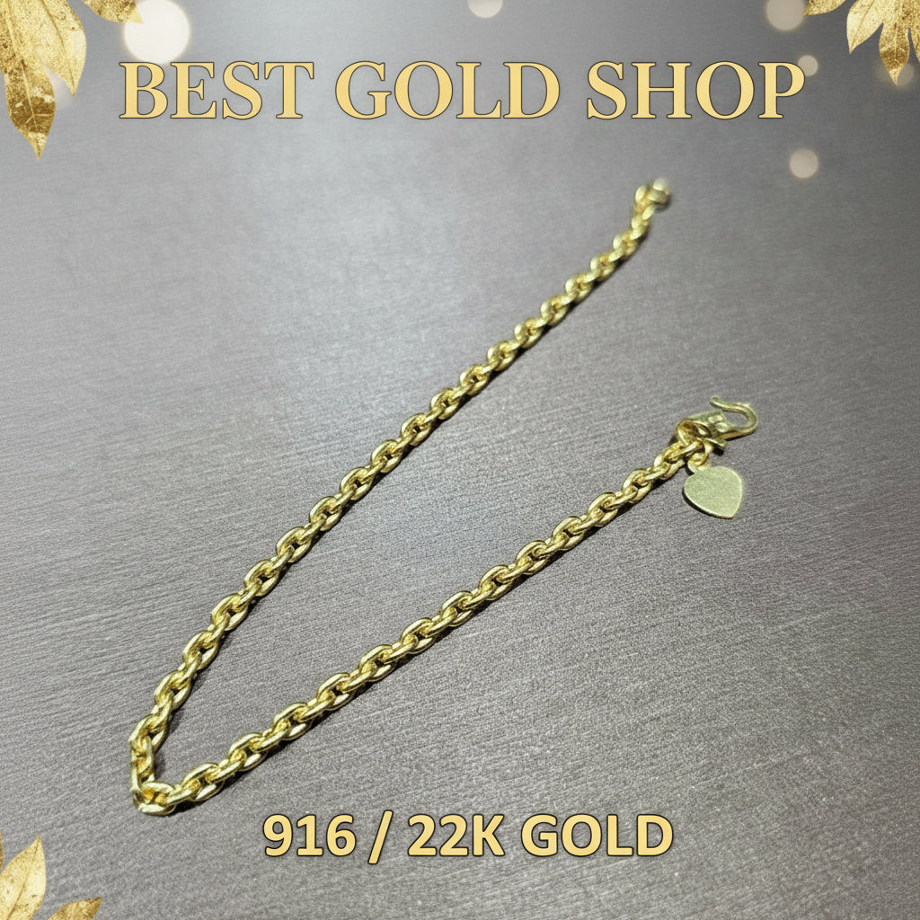 22k / 916 Gold Hollow Wan zi Bracelet by Best Gold ShopBraceletsBest Gold Shop