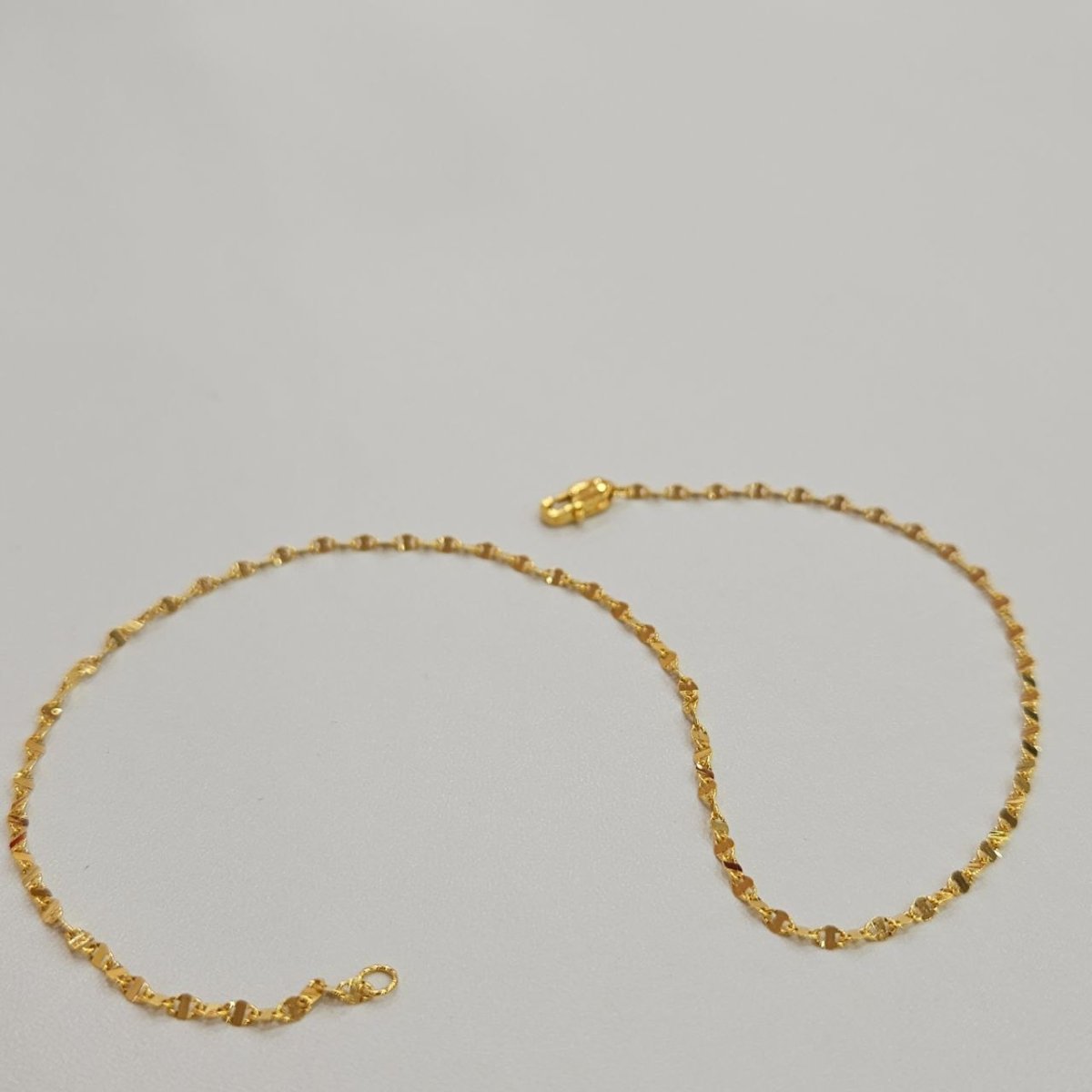22k / 916 Gold Ingot Design Shiny Anklet Slim and elegant - Best Gold Shop 22k gold 22k gold anklet 916 gold anklet
