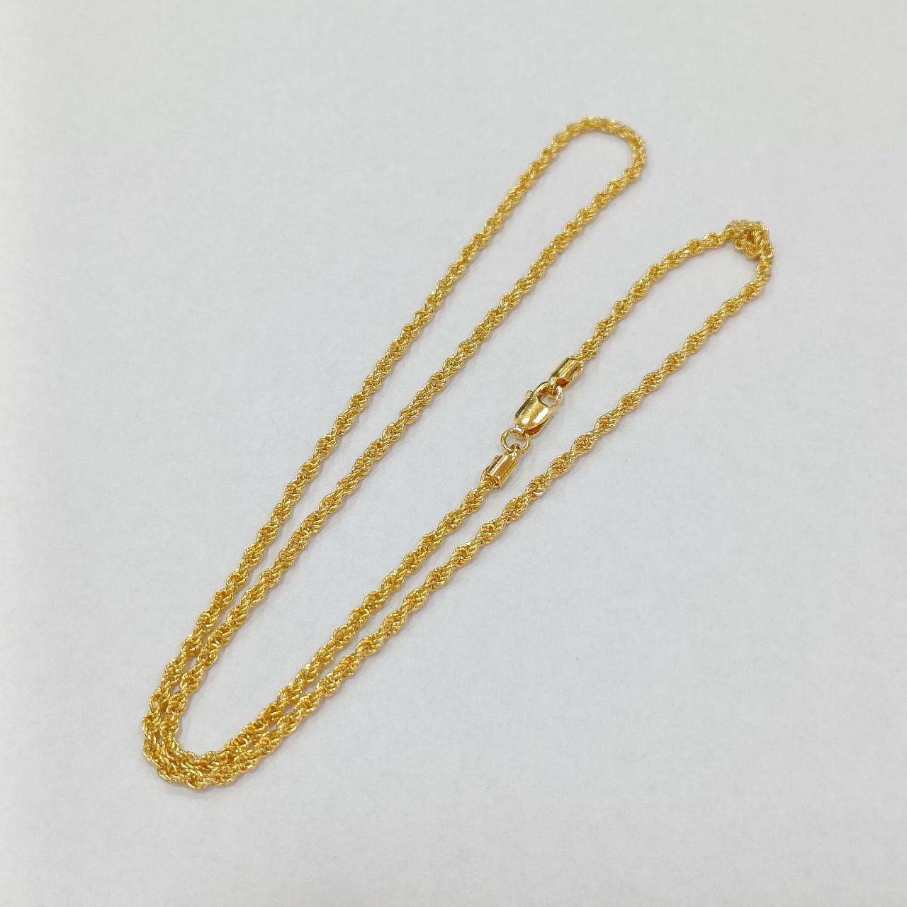 22K / 916 Gold Light Weight Hollow Rope Necklace-916 gold-Best Gold Shop