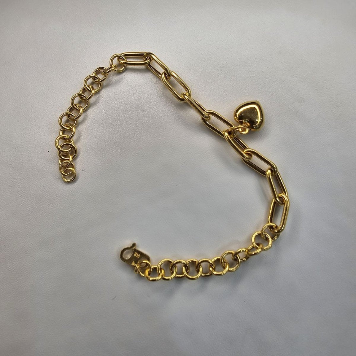 22k / 916 Gold Link Bracelet with Dangling Heart Simple and light - Best Gold Shop 22k gold 22k gold bracelet 916 gold Bracelets