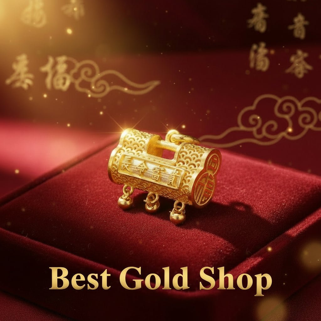 22k / 916 Gold Lock Dangling Ball Pendant - 22k gold 22k gold pendant 916 gold Charms & Pendants