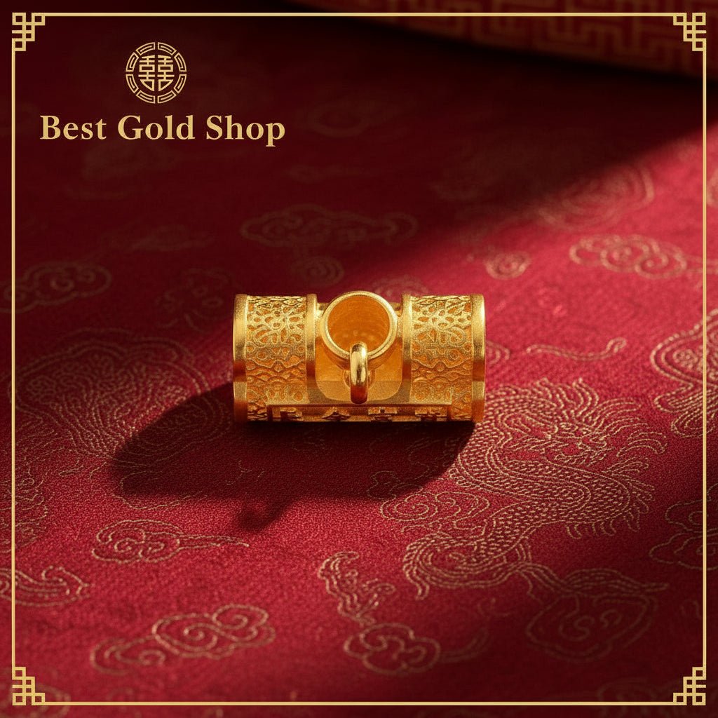 22k / 916 Gold Lock Dangling Ball Pendant - 22k gold 22k gold pendant 916 gold Charms & Pendants