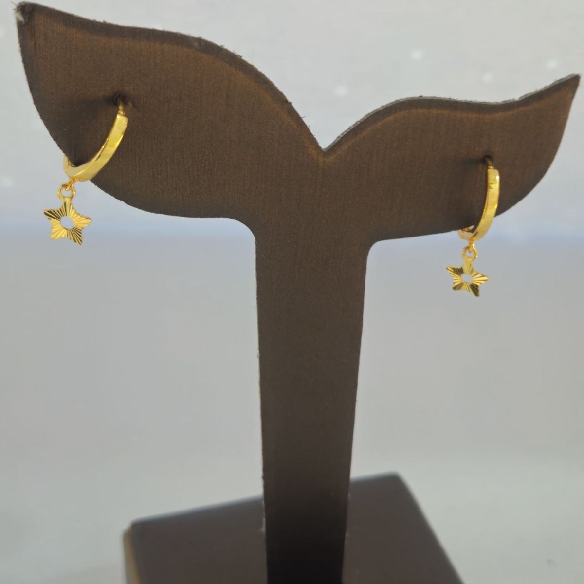 22k / 916 Gold Loop Dangling Star Earring by Best Gold Shop - Best Gold Shop 22k gold 22k gold earring 916 gold Earrings