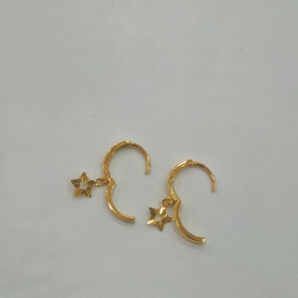 22k / 916 Gold Loop Dangling Star Earring by Best Gold Shop - Best Gold Shop 22k gold 22k gold earring 916 gold Earrings