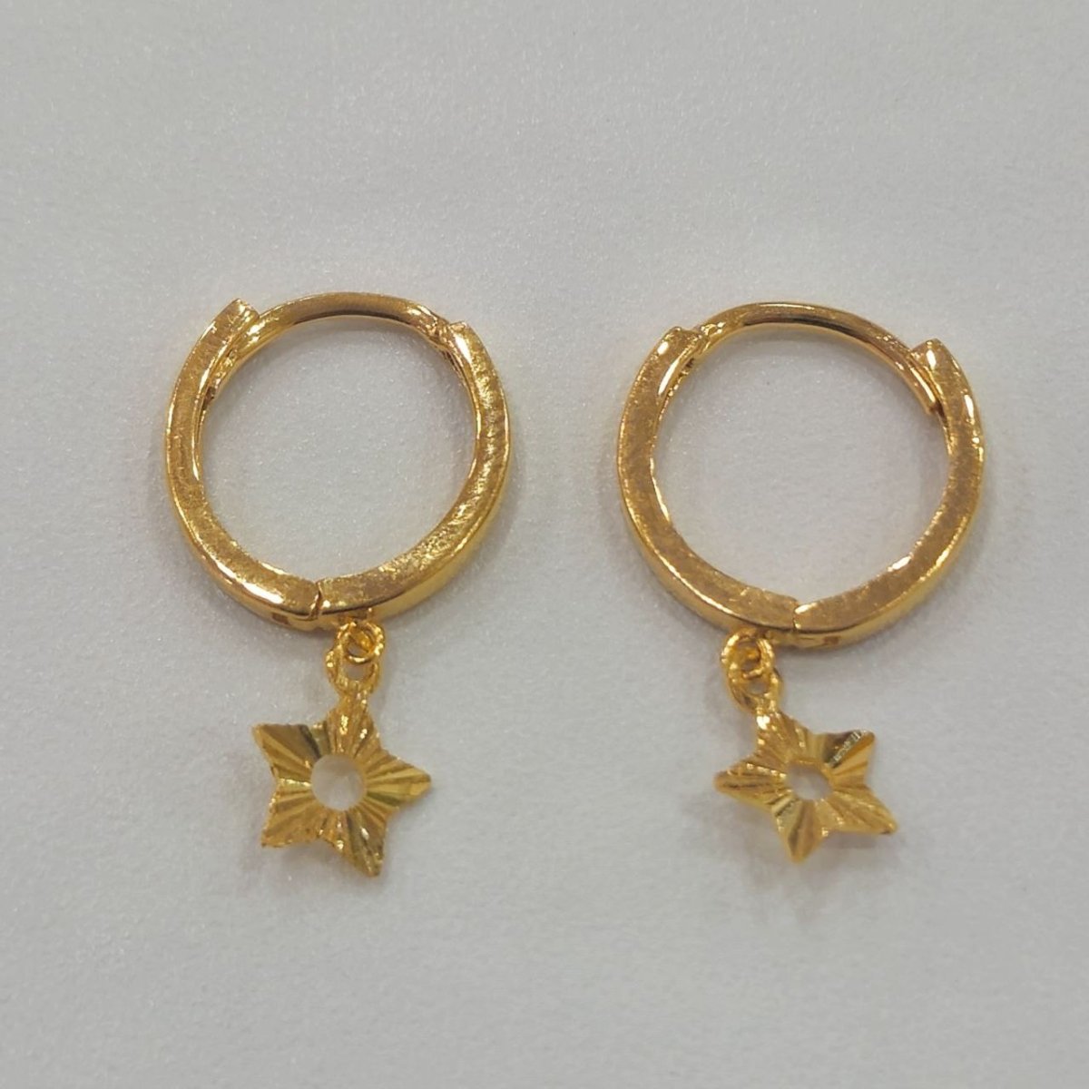 22k / 916 Gold Loop Dangling Star Earring by Best Gold Shop - Best Gold Shop 22k gold 22k gold earring 916 gold Earrings