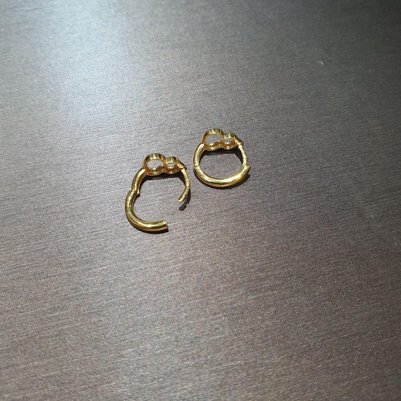 22k / 916 Gold Loop high polish Earring-916 gold-Best Gold Shop