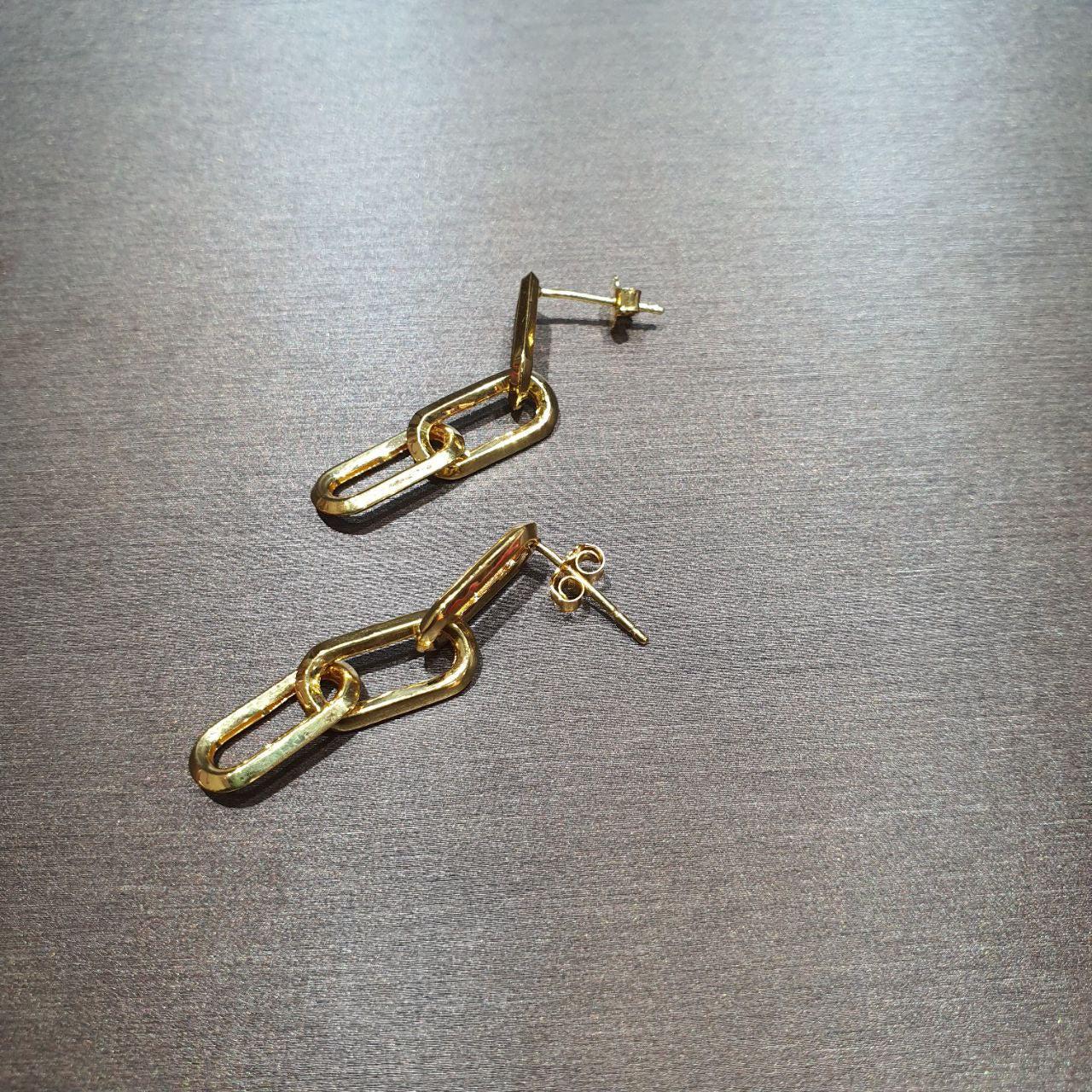 22K / 916 Gold Paper Clip Earring-Earrings-Best Gold Shop
