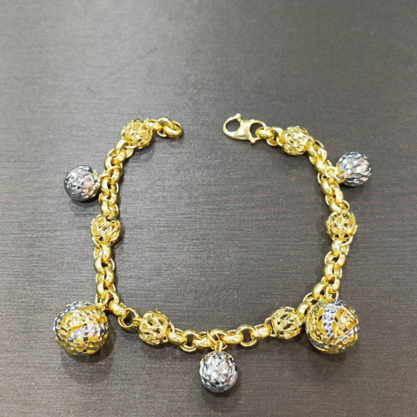 22k / 916 Gold Ring with dangling ball bracelet - Best Gold Shop 22k gold 22k gold bracelet 916 gold 916 gold