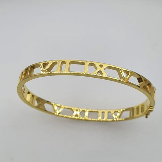 22k / 916 Gold Roman numeral Bangle - Best Gold Shop 22k gold 22k gold bangle 916 gold 916 gold