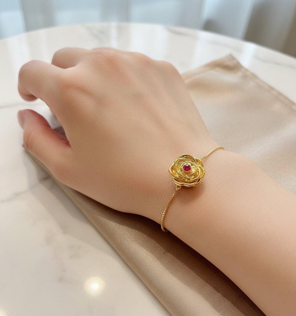 22k / 916 Gold Rose Grandiose Charm - Best Gold Shop 22k gold 22k Gold Charms 916 gold Charms & Pendants