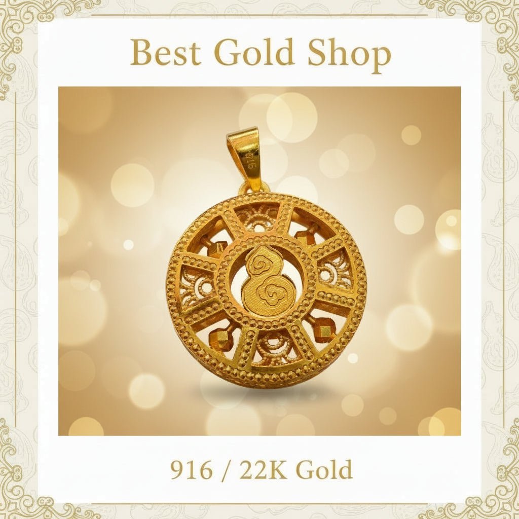 22k / 916 Gold Round Abacus Pendant - 22k gold 22k gold pendant 916 gold Charms & Pendants