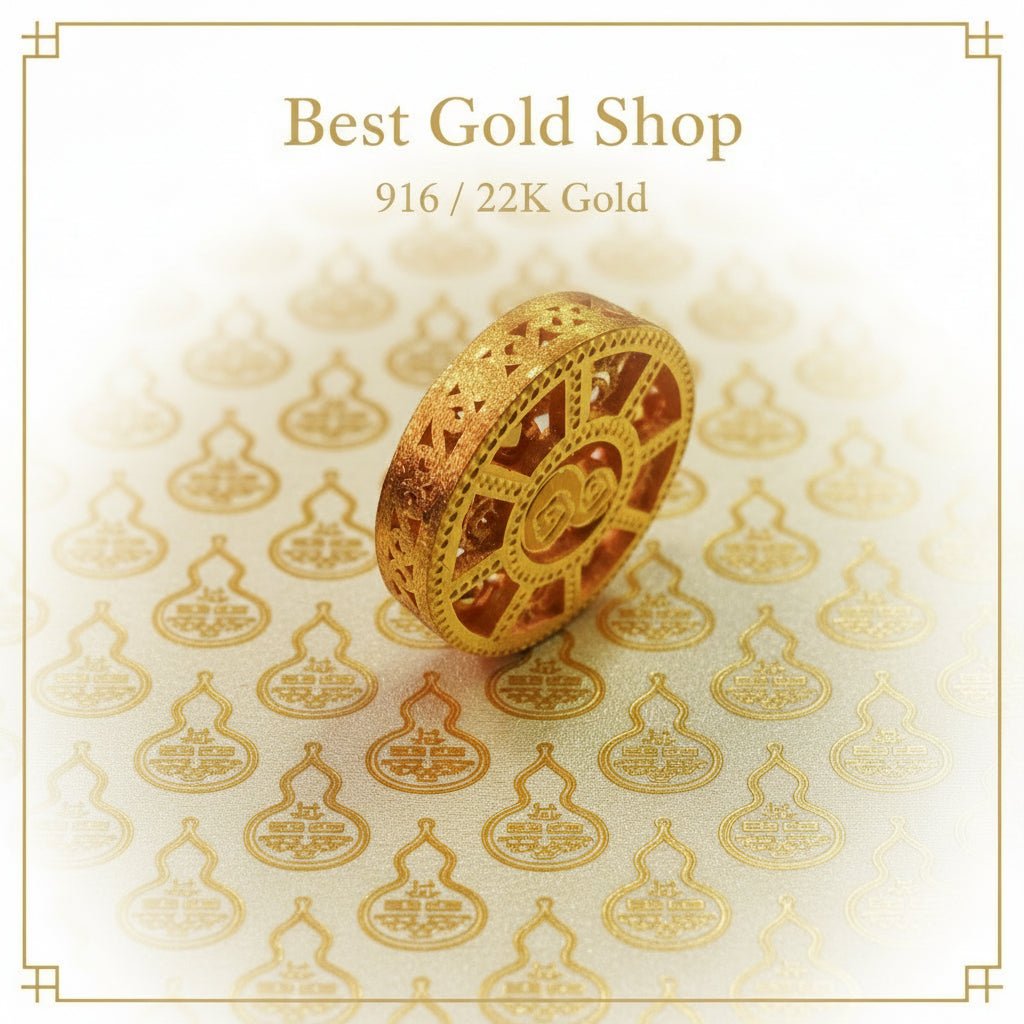 22k / 916 Gold Round Abacus Pendant - 22k gold 22k gold pendant 916 gold Charms & Pendants