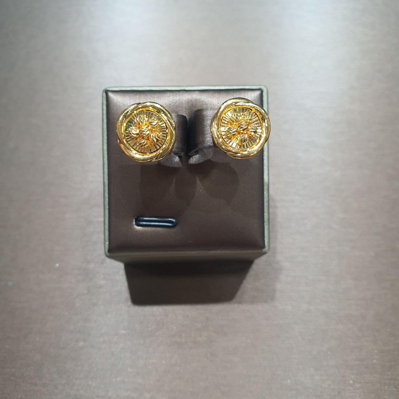 22k / 916 Gold round ball earring v3-916 gold-Best Gold Shop