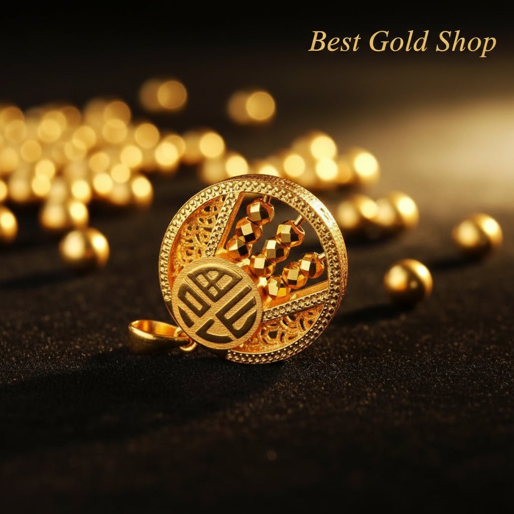 22k / 916 Gold Round Fortune Abacus Pendant - 22k gold 22k gold pendant 916 gold Charms & Pendants