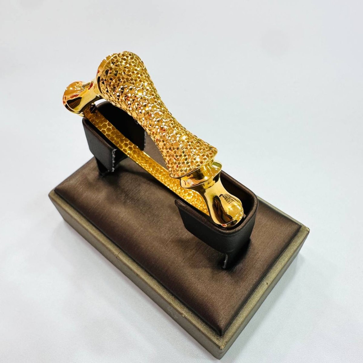 22K / 916 Gold Sculpted Bamboo Bangle – Bold Artistic Design - 22k gold 22k gold bangle 916 gold Bracelets