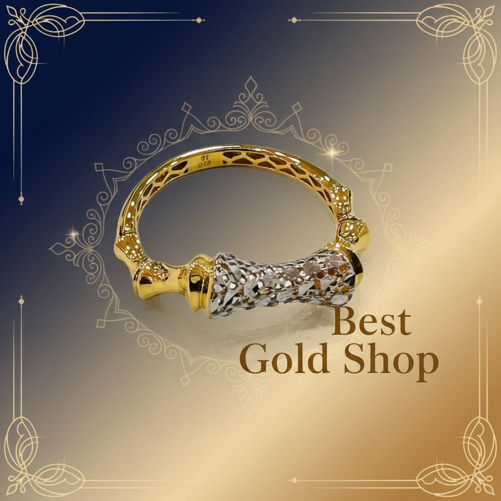 22K / 916 Gold Sculpted Bamboo Rings – Bold Artistic Design - 22k gold 22k gold ring 916 gold Rings